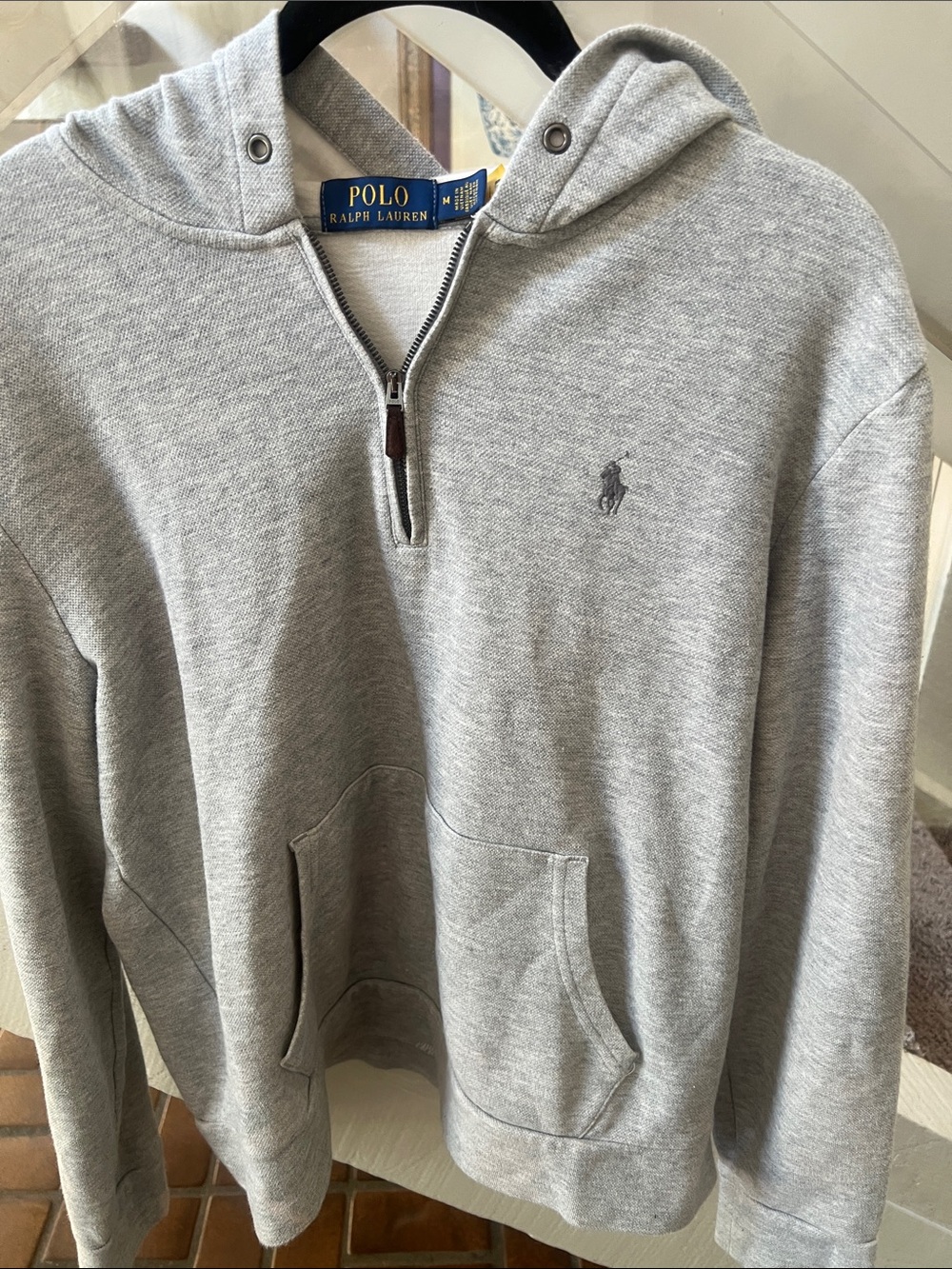 Polo by Ralph Lauren Gray Half-Zip Hooded Sweatshirt